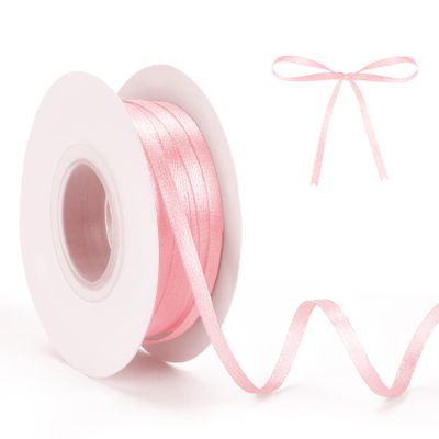 50m Pink Satin Ribbon 3mm