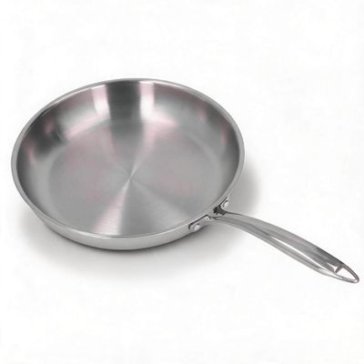 VELATEMOR 304 Stainless Steel Nonstick Frying Pan, Cool-Touch Handle, 22 cm