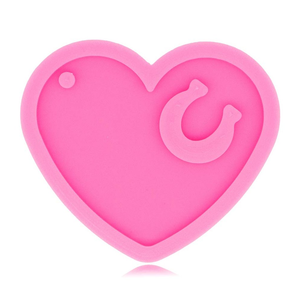 Handcrafted Shiny Heart and Horseshoe Keychain Silicone Mold