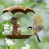 Squirrel with Umbrella Metal Bird Feeder view 3