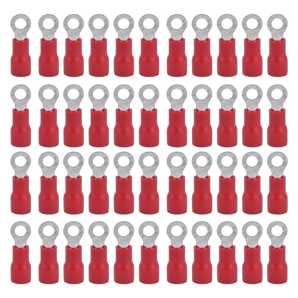 Red Insulated Ring Terminals, 1.25–3 mm Wire, 1000-Pack