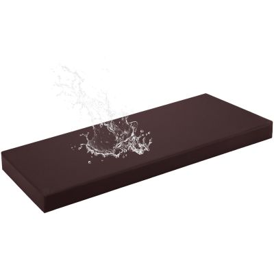 HJZPWB 5 cm Thick PU Leather Bench Cushion, Dark Brown, 90 x 50 x 5 cm