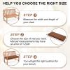 HJZPWB 5 cm Thick PU Leather Bench Cushion, Dark Brown, 90 x 50 x 5 cm view 2