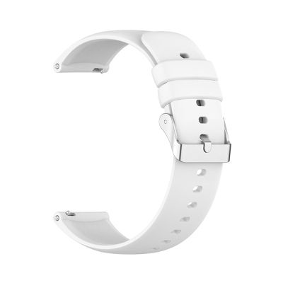 HFBZVAFC Silicone Watch Band, 16/18/20/22/24 mm, Soft Rubber Replacement Strap for Smartwatches, White, 22 mm