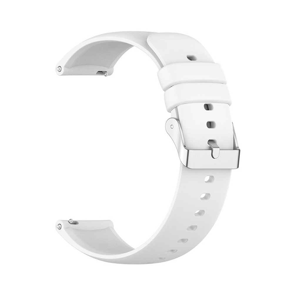 HFBZVAFC Silicone Watch Band, 16/18/20/22/24 mm, Soft Rubber Replacement Strap for Smartwatches, White, 22 mm