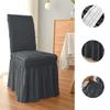 Universal Stretch Dining Chair Covers for Weddings, Hotels, Banquets, and Home, 4-Pack, Soft, Long Skirt view 3