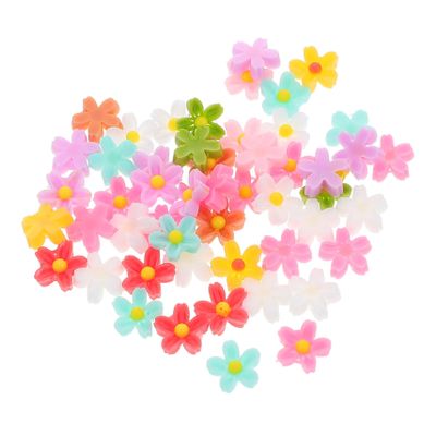 HONITANO 50 Mini Resin Flower Charms
