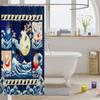 Homemissing Japanese Wave Shower Curtain, 180 x 180 cm, Crane, Cherry Blossoms, Ocean Style, Plaid, 12 Hooks view 3