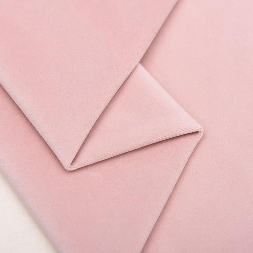 Luxury Velvet Fabric, 50 x 148 cm, Upholstery Fabric, Solid Pink