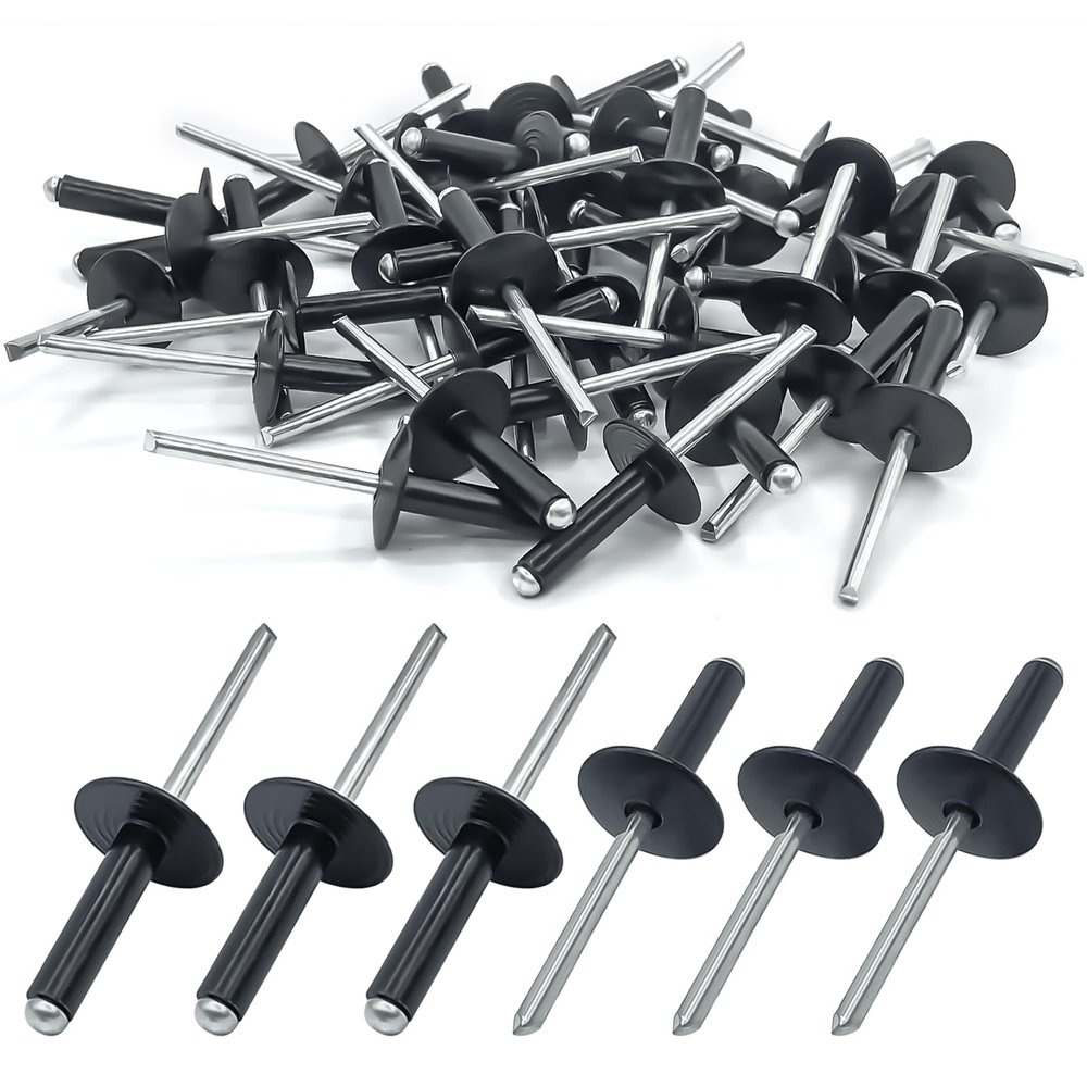 Alethron 50-Pack 4 x 12 mm Anthracite Aluminum Blind Rivets