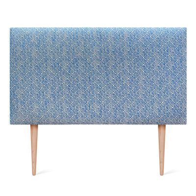 DHOME Luxury Edition Smooth Upholstered Headboard with Legs, Wall-Mounted, Sound-Absorbing (Ethnic Blue, 100 cm, 4 cm Thick)