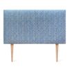 DHOME Luxury Edition Smooth Upholstered Headboard with Legs, Wall-Mounted, Sound-Absorbing (Ethnic Blue, 100 cm, 4 cm Thick) view 1