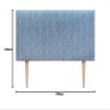 DHOME Luxury Edition Smooth Upholstered Headboard with Legs, Wall-Mounted, Sound-Absorbing (Ethnic Blue, 100 cm, 4 cm Thick) view 3