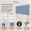 DHOME Luxury Edition Smooth Upholstered Headboard with Legs, Wall-Mounted, Sound-Absorbing (Ethnic Blue, 100 cm, 4 cm Thick) view 4