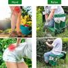 Folding Garden Stool and Kneeler, 330 lb Capacity, with Tool Bag, Green view 3