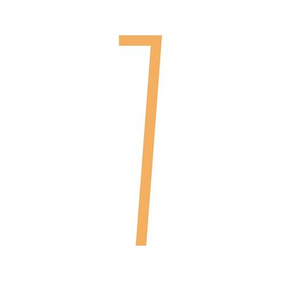 SHU 70 mm Nordic Brass House Number 7, Room Number for Home, Mailbox or Hotel