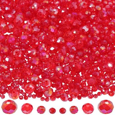 PONABEADIY 1 Box 400 Red Glass Beads