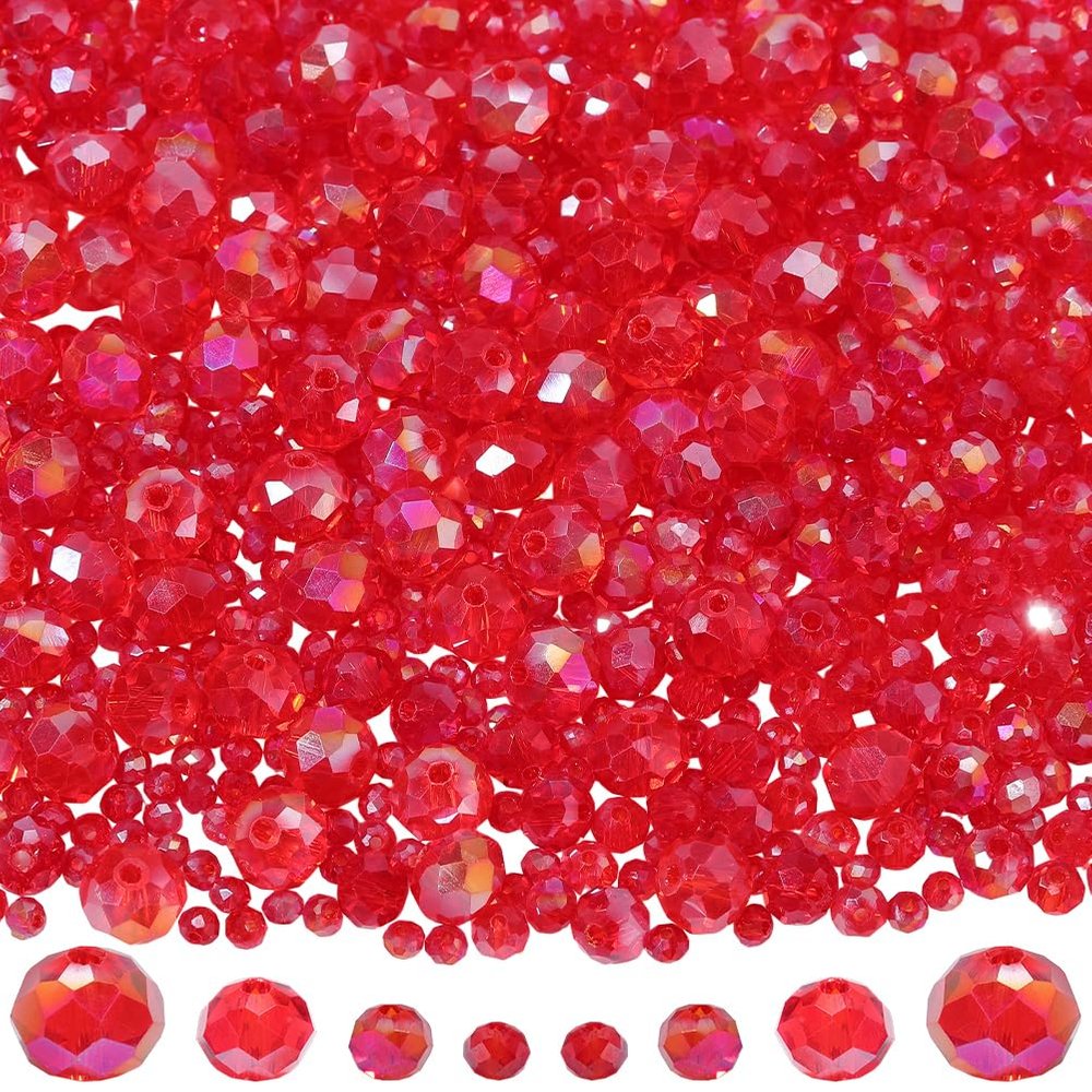 PONABEADIY 1 Box 400 Red Glass Beads