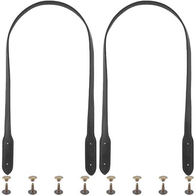 CALFOVERA 2-Pack 72cm Long PU Leather Purse Straps Black