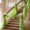 Chickwin Wedding Arch Curtain, Organza Draping, Grass Green, 80 x 800 cm view 2