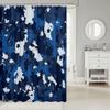 Homemissing Blue Camouflage Shower Curtain 180 x 210 cm, Military-Style Abstract Stripe Pattern view 2