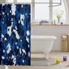 Homemissing Blue Camouflage Shower Curtain 180 x 210 cm, Military-Style Abstract Stripe Pattern view 3