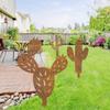 Rusty Cactus Garden Stakes, 3-Piece Iron Set view 2