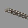 Flexible Aluminum Curtain Track, Ceiling-Mounted, with Pulleys and Hooks, Complete Set, Gold, 3.7 m view 1
