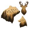 GOMAKERER 3-Piece Wooden Wall Decor with Wildlife view 1
