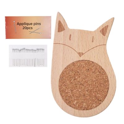 Pin Cushion with Charming Wooden Base
