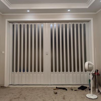 Adjustable Telescoping Folding Sliding Door with Handles and Acrylic Glass