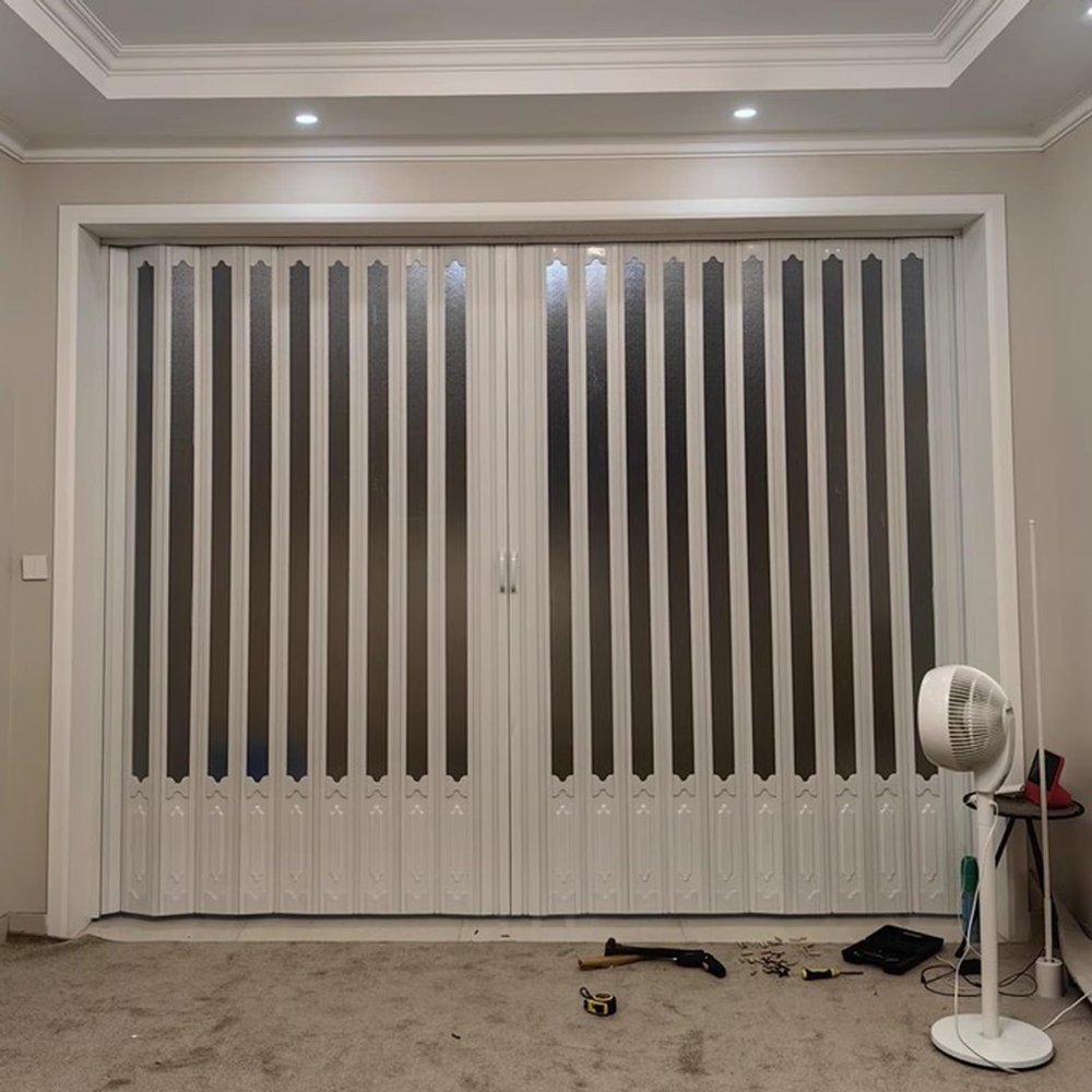 Adjustable Telescoping Folding Sliding Door with Handles and Acrylic Glass