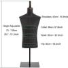 Male Torso Mannequin Stand with Black Metal Base view 3