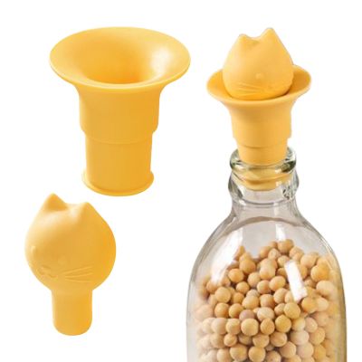 2-in-1 Bottle Stopper with Funnel - Cute Cat Head Design