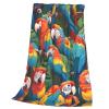 Tropical Parrot Fleece Microfiber Blanket, 60 x 50 in, Super-Soft Multipurpose Blanket for Bed, Sofa, Camping, Coolers, or Travel view 2