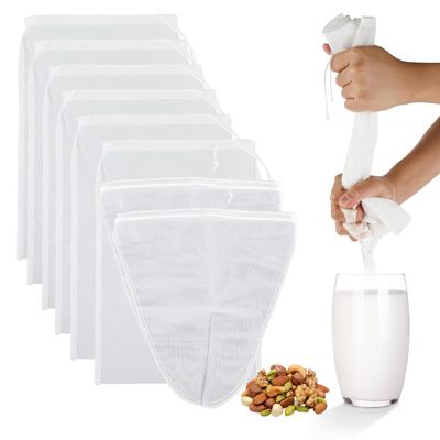 WRENYZK Nut Milk Bags, 8 Pack Reusable Strainer