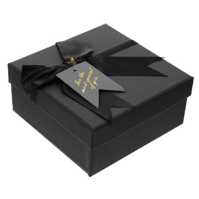 GRIRIW Black V-Shape Gift Box with Bow and Lid for Weddings and Parties