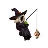 Fishing Witch Statue, 5-Inch Gothic Resin Figurine, Pumpkin view 1