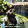 Fishing Witch Statue, 5-Inch Gothic Resin Figurine, Pumpkin view 2