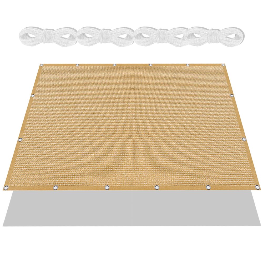 Breathable Sun Shade Sail 240 x 640 cm, Rectangular, 98% UV Protection, Sand Yellow