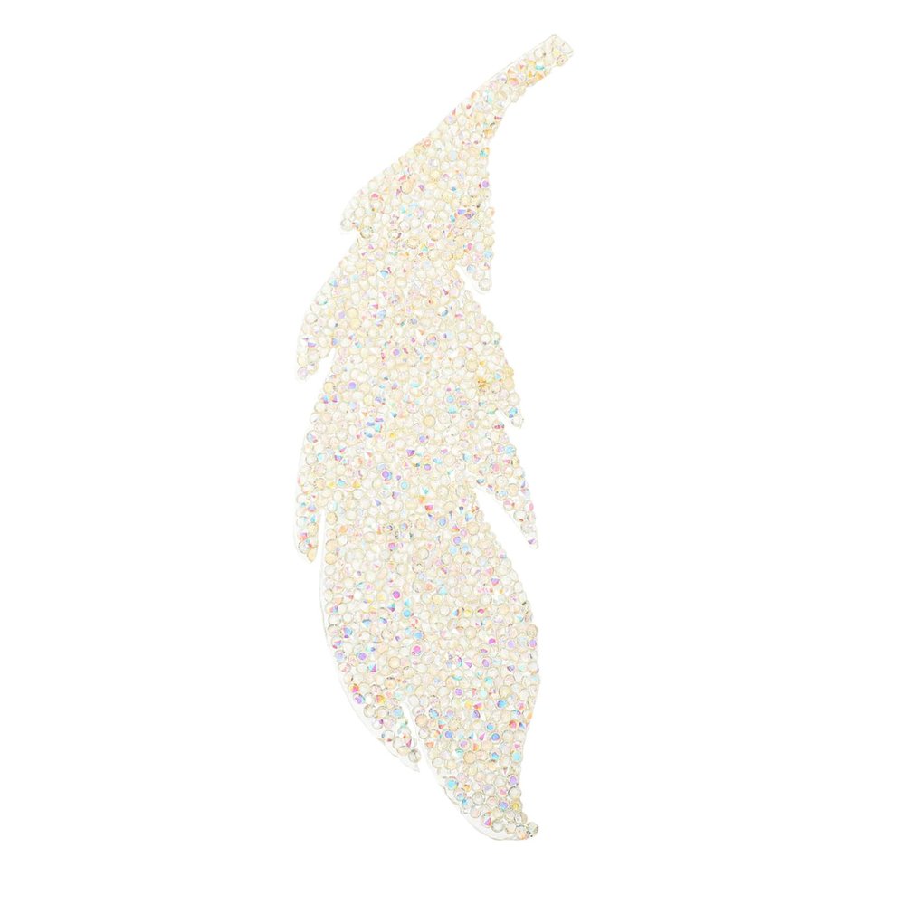LOLIPPYY Leaf-Shaped Rhinestone Appliqué