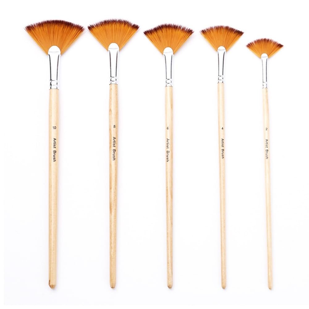 Asyduey 5 Fan Brushes for Acrylic Painting