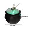 Halloween Cauldron Skeleton Witch Bowl with LED Lights view 2