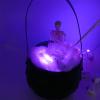Halloween Cauldron Skeleton Witch Bowl with LED Lights view 3