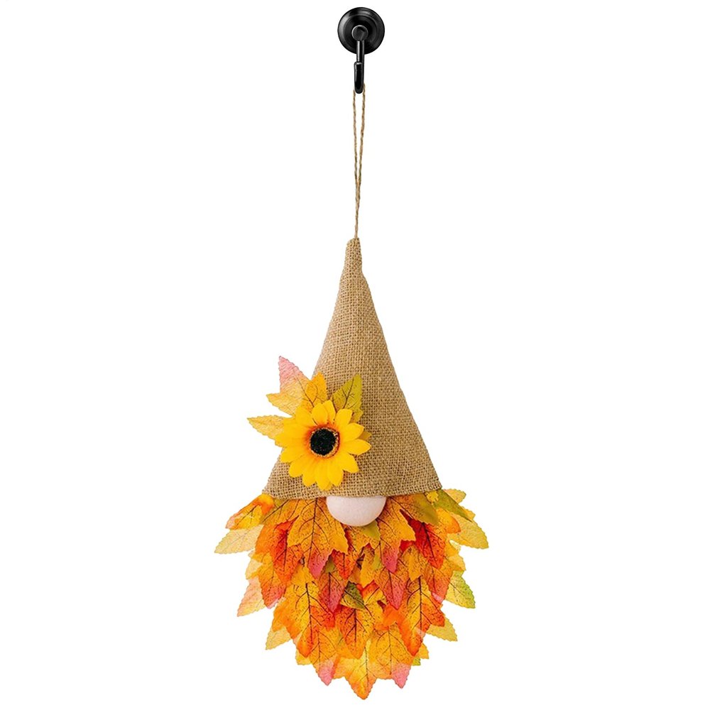 Outdoor Fall Gnome Light-up | Hangable Porch Garland with Artificial Flowers