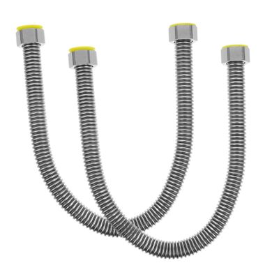 LIFKICH 2-Piece Stainless Steel Water Heater Connection Hoses, 1/2-Inch Flexible Corrugated Pipes
