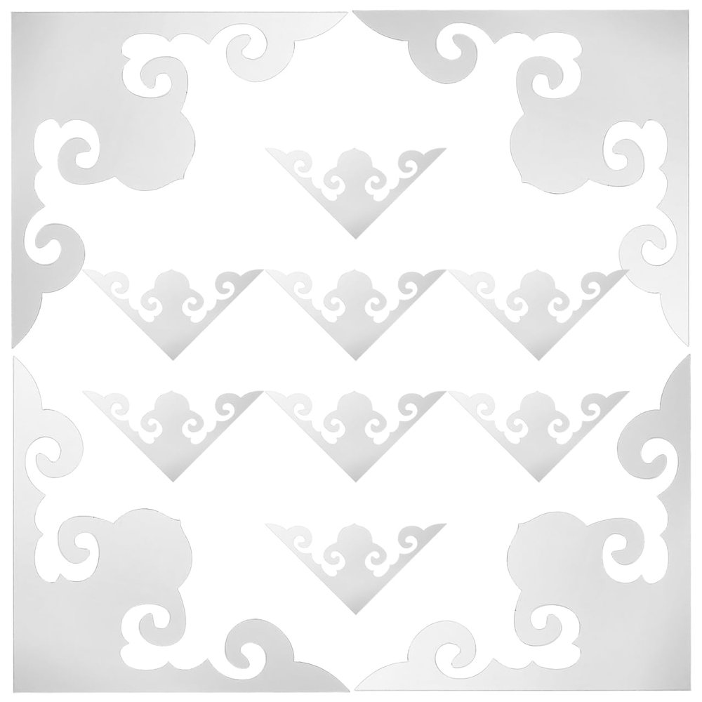 ABOOFAN 3D Silver Acrylic Mirror Corner Stickers, 10.2 x 10.2 x 0.1 cm