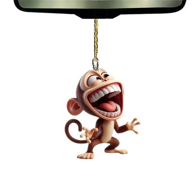 Bollisate Rearview Mirror Pendant - 2D Monkey Car Decoration