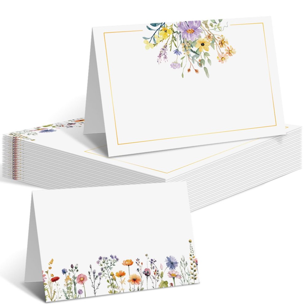 Xinfin 50 Pack Wedding Table Cards Flowers