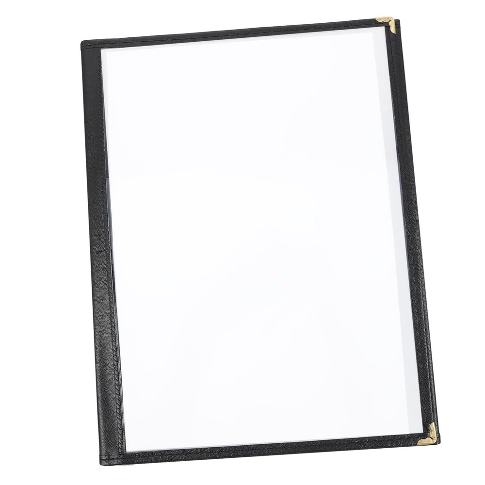 Warmhm A4 Black Foldable PVC Menu Folder with Durable PU Cover